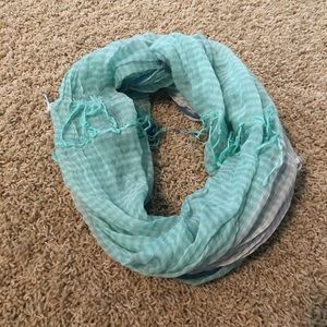 American Eagle Infinity Lightweight Spring Scarf Teal Blue White